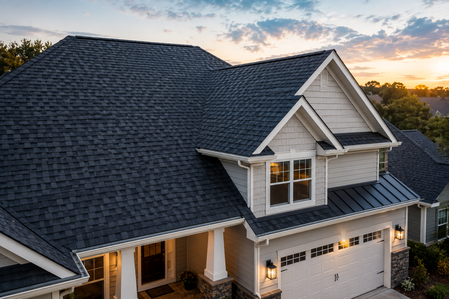 Residential property with a newly installed roof